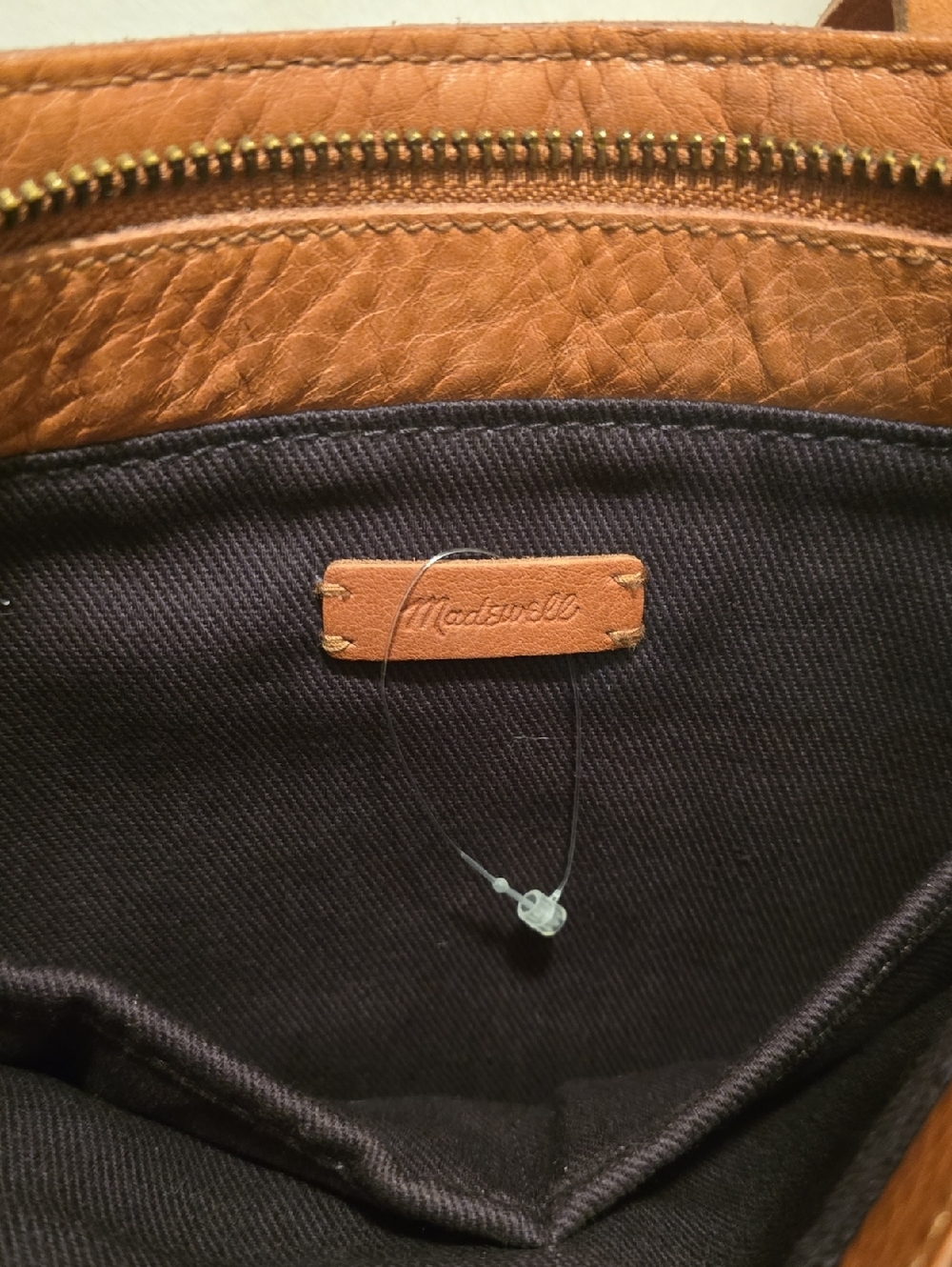 Madewell Leather Tote Bag with Multicolor Stripe Accent - Tan - Picture 4 of 7